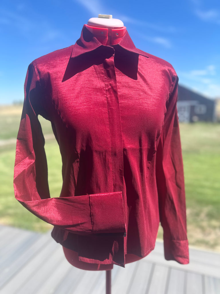 cranberry dress shirt Unisex Ombre Button-Up Shirt, Pink Cranberry Gradient, Plus Sizes