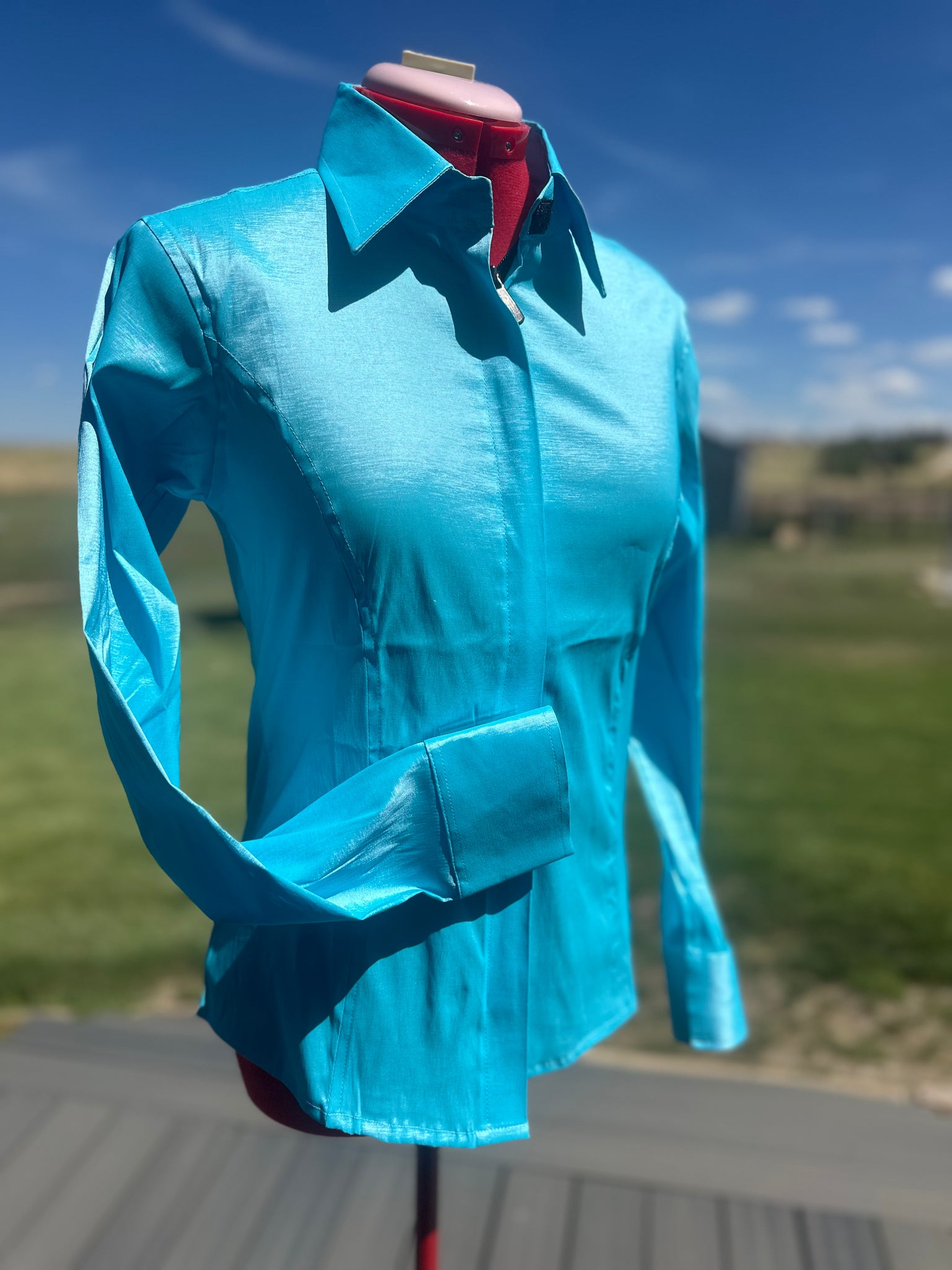 Taffeta Show Shirt - Lite Turquoise/Electric Blue (#40)